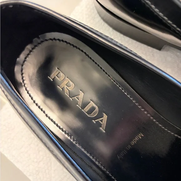 Prada Men's Glossy Black Slip-On Loafers - Picture 4 of 7